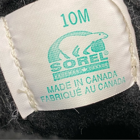 Sorel Rabbit Fur Shearling Lined Black Lace-Up Boots Made in Canada SZ 10 - Picture 10 of 10